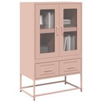 vidaXL Buffet haut rose 68x39x111 5 cm acier
