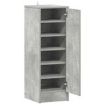 vidaXL Armoire à chaussures Gris béton 32x35x92 cm Bois d’ingénierie