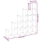 vidaXL Cubes de rangement 15 Pièces Noir PP