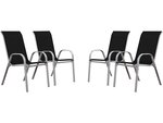 Fauteuil jardin Textilène "Cordoba" - Phoenix - Noir - Lot de 4