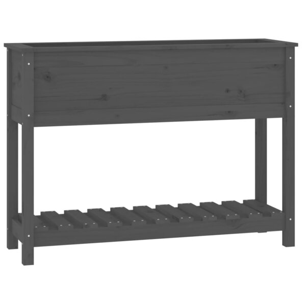 vidaXL Jardinière avec étagère Gris 111 5x34 5x81cm Bois massif de pin