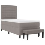 vidaXL Lit à ressort avec matelas et banc taupe 100x200 cm en tissu
