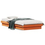 vidaXL Cadre de lit à LED sans matelas 100x200 cm bois massif
