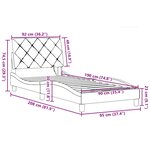 vidaXL Cadre de lit avec LED sans matelas bleu 90x190 cm tissu