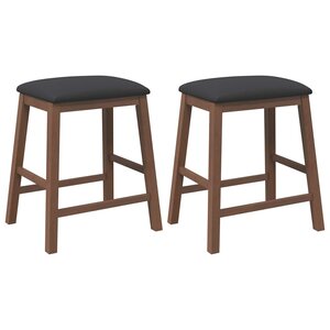 vidaXL chaises de bar avec coussins 2 Pièces marron bois massif d'hévéa