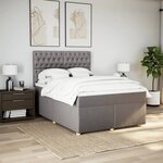vidaXL Sommier à lattes de lit avec matelas Taupe 160x200 cm Tissu