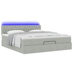 VidaXL Cadre de lit ottoman avec matelas gris clair 180x200 cm velours