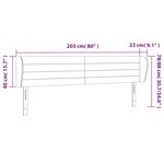 vidaXL Tête de lit avec oreilles Gris clair 203x23x78/88 cm Tissu