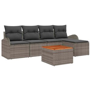 vidaXL Ensemble de canapé de jardin 6 Pièces Gris