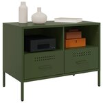 vidaXL Meubles TV 2 Pièces vert olive 68x39x50 5 cm acier