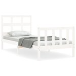 vidaXL Cadre de lit sans matelas blanc bois de pin massif