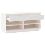 vidaXL Armoire à chaussures Blanc 110x34x52 cm Bois de pin massif