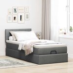 vidaXL Cadre de lit ottoman avec matelas gris foncé 80x200 cm tissu