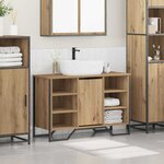 vidaXL Meuble de Lavabo de Salle de Bain avec étagère Chêne artisanal