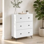 vidaXL Armoire à tiroirs Blanc 66 x 34 5 x 90 cm Bois d'ingénierie