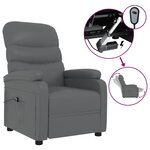 vidaXL Fauteuil inclinable électrique Gris Similicuir