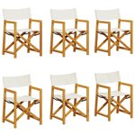vidaXL Chaises de jardin pliables lot de 6 blanc crème tissu