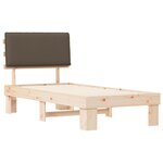 vidaXL Cadre de lit avec tête de lit rembourrée Taupe 75 x 190 cm
