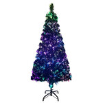 vidaXL Sapin de Noël artificiel avec support vert 240 cm fibre optique