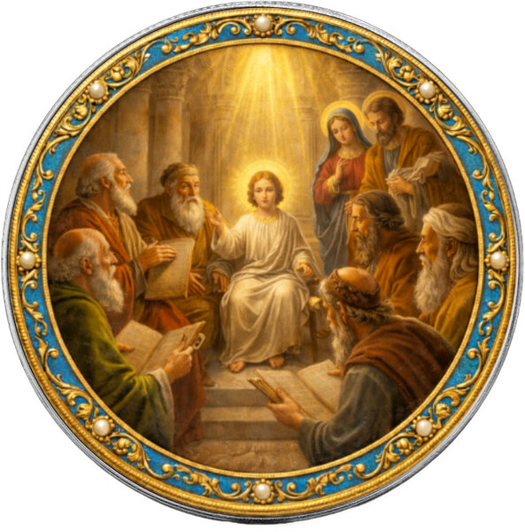 Monnaie FINDING IN THE TEMPLE Mysteries of the Rosary 1 Oz Argent 1$ USA 2026 (PRÉCOMMANDE)