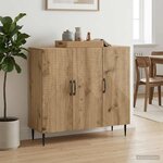 vidaXL Buffet Chêne artisanal 89 x 34 5 x 80 cm Bois d'ingénierie