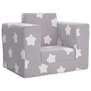 vidaXL Canapé-lit pour enfants Gris clair avec étoiles Peluche douce
