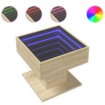 vidaXL Table basse avec LED chêne sonoma 50x50x45 cm bois d'ingénierie