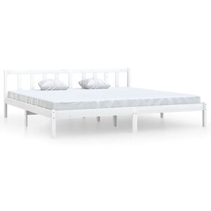 vidaXL Cadre de lit sans matelas blanc bois massif 200x200 cm