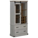 vidaXL Armoire à vin HALDEN casiers à vin porte coulissante blanc pin