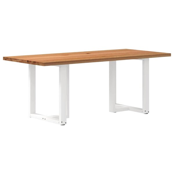 vidaXL Table à manger marron clair bois de chêne massif rectangulaire