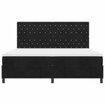 vidaXL Lit à ressorts avec matelas Noir 200 x 200 cm Velours