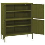 vidaXL Armoire de rangement Vert olive 80x35x101 5 cm Acier