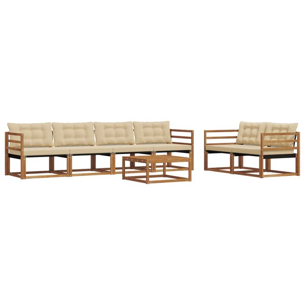 vidaXL Ensemble de canapés d'extérieur 7 Pièces Naturel et Beige