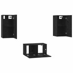 vidaXL Ensemble meuble TV 3 Pièces Chêne noir 60 x 30 x 30 cm