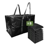 Pack and Move - Lot 8 grands sacs déménagement rangement et transport ultra résistant - Réutilisable - Poignées solides
