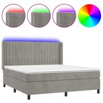 vidaXL Sommier à lattes de lit matelas et LED Gris clair 160x200 cm