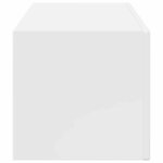 vidaXL Meuble TV mural Montage mural Blanc Brillant 98 x 31 x 29 5 cm