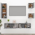 vidaXL Ensemble de meubles TV 5 Pièces Sonoma gris Bois d'ingénierie