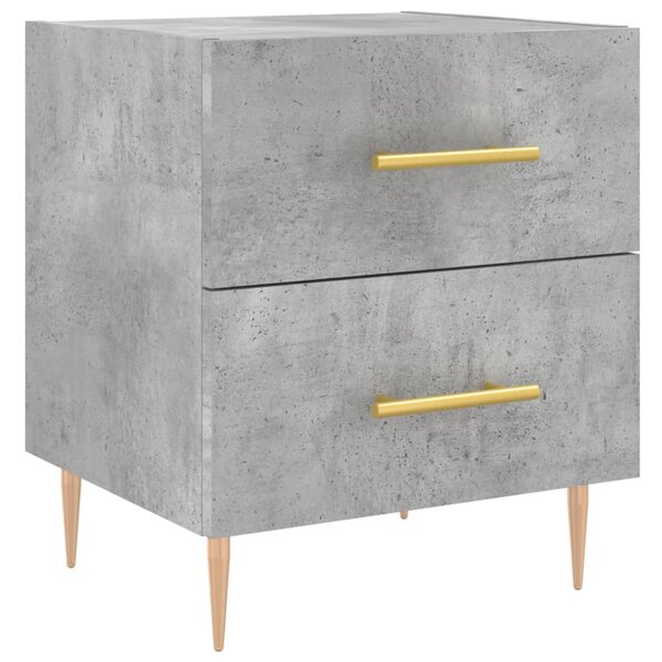 vidaXL Table de chevet gris béton 40x35x47 5 cm bois d’ingénierie