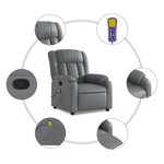 vidaXL Fauteuil de massage inclinable gris similicuir