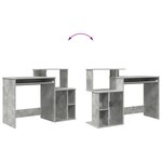 vidaXL Bureau avec Rangement Gris Béton 120.5x44x88.5 cm Bois d'Ingénierie