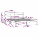 vidaXL Cadre de lit Marron 180 x 200 cm Bois de pin massif