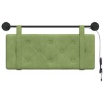 vidaXL Tête de lit suspendue Avec lumière LED Vert clair Velours