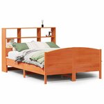 vidaXL Lit bibliothèque sans matelas cire marron 140x190 cm pin massif
