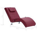 vidaXL Chaise longue de massage et oreiller Rouge bordeaux Similicuir
