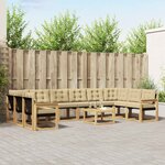 vidaXL Ensemble de canapés d'extérieur 11 Pièces Blanc et Beige