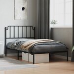 vidaXL Cadre de lit métal sans matelas avec tête de lit noir 107x203cm