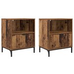 vidaXL Tables de chevet avec tiroir 2 Pièces Bois ancien 49 x 36 x 61 cm