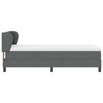 vidaXL Lit à ressorts avec matelas Gris foncé 90 x 200 cm tissu