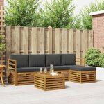 vidaXL Ensemble de canapés d'extérieur 6 Pièces Naturel et Anthracite